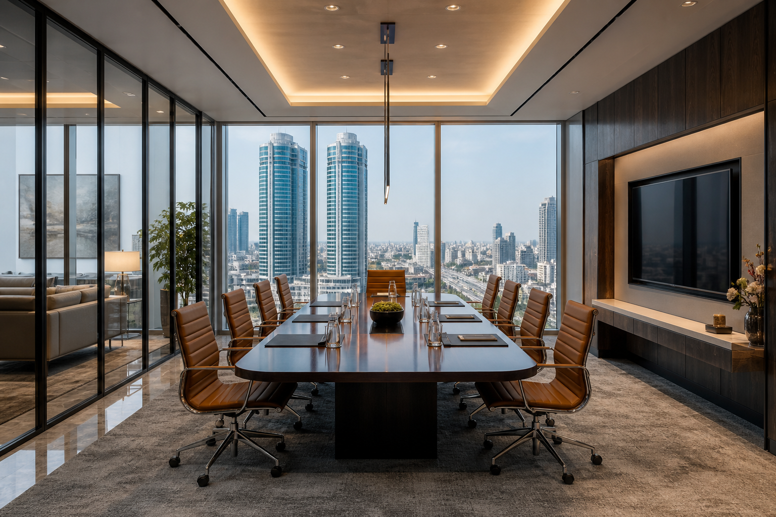 Modern corporate office interior in Dubai.