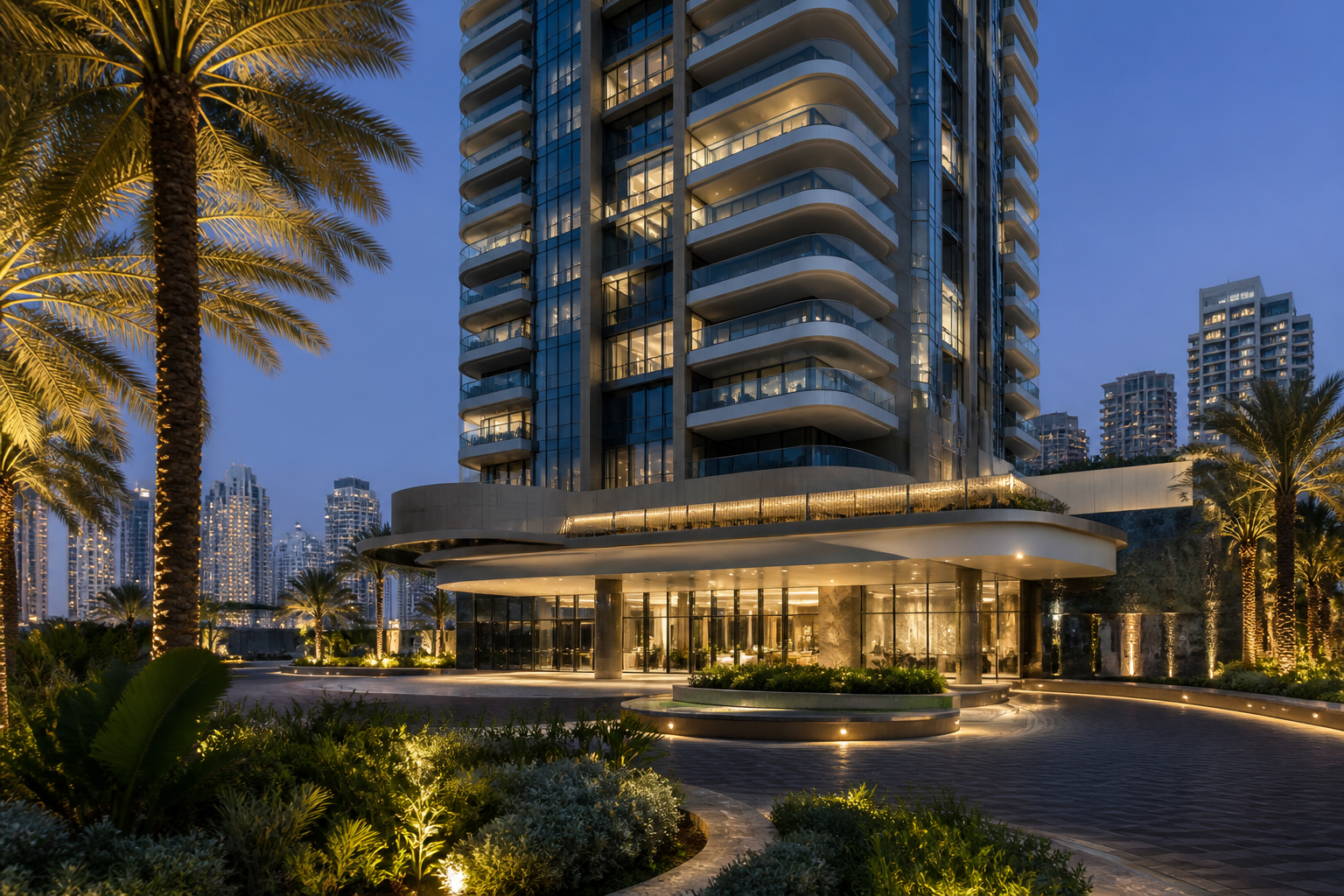 Luxury residential tower in Dubai.