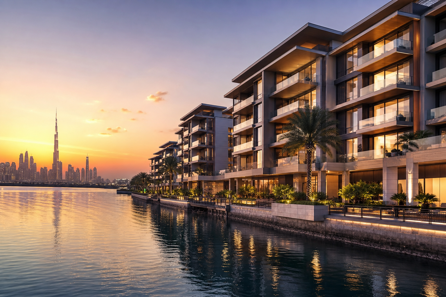 Waterfront apartment development in Dubai.